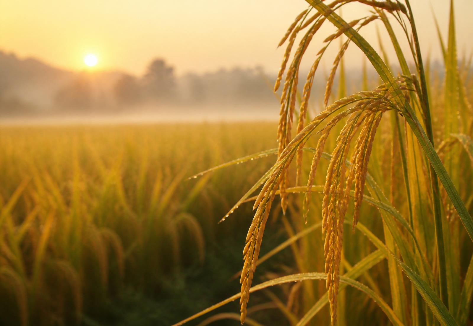 Rice paddy at sunrise
